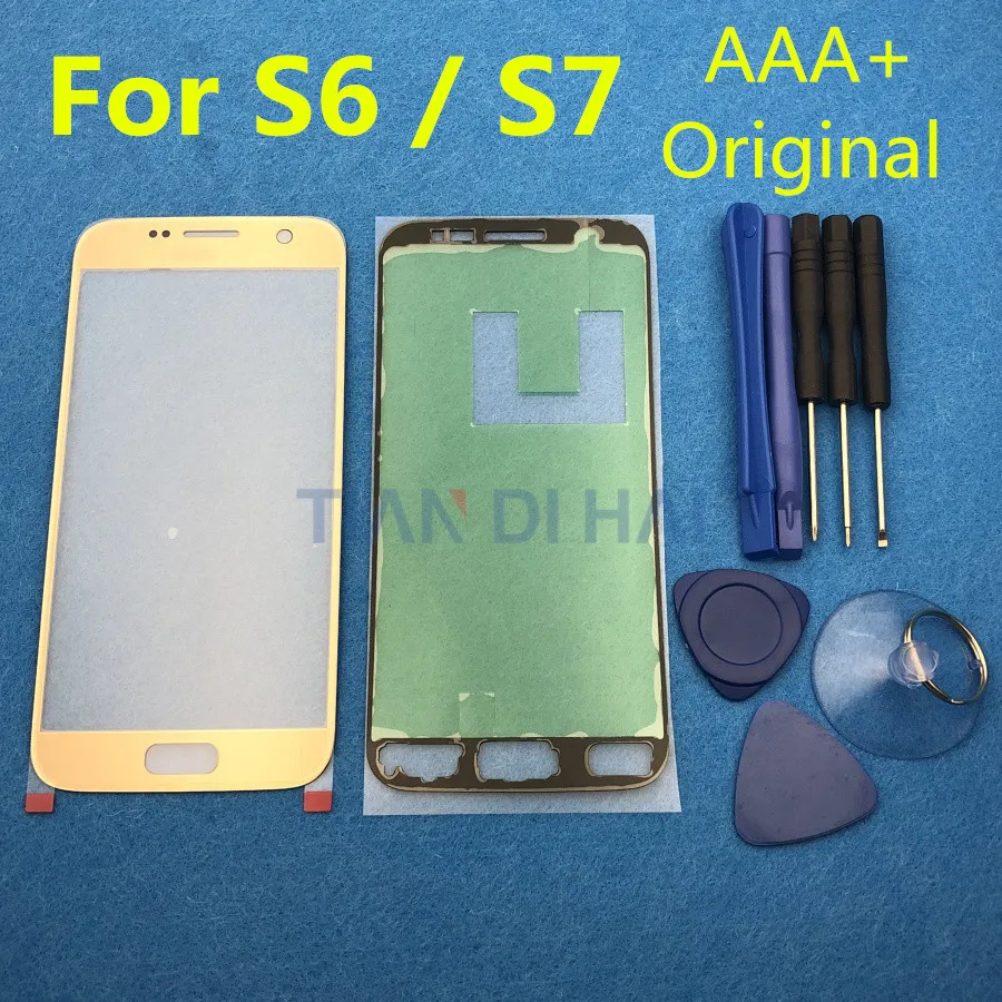 Оригинальный экран Переднее стекло объектив Замена для Samsung Galaxy S7 G930 G930F S6 G920 G920F