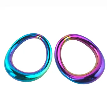 Rainbow penis bondage lock cock Ring Heavy Duty male metal Ball Scrotum Stretcher Delay ejaculation BDSM Sex Toy men 3