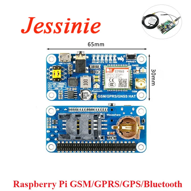 Raspberry Pi GSM/GPRS/GPS/BLE SIM868 Development Module Expansion Board Compatible with for Arduino 4B Zero | Электронные