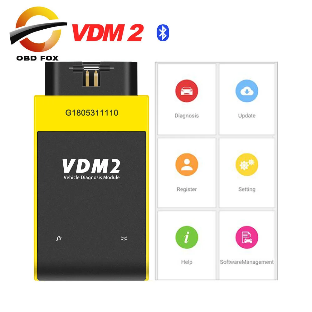 Полная система UCANDAS VDM2 V5.2 Bluetooth OBD2 диагностический инструмент VDM II для Android 2 OBDII