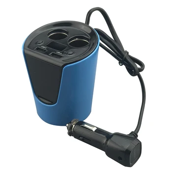 

Intelligent Car Charger Current Adjust Automatically Battery Voltage Digital Display USB Port 2 Way Cigarette Lighter Socket