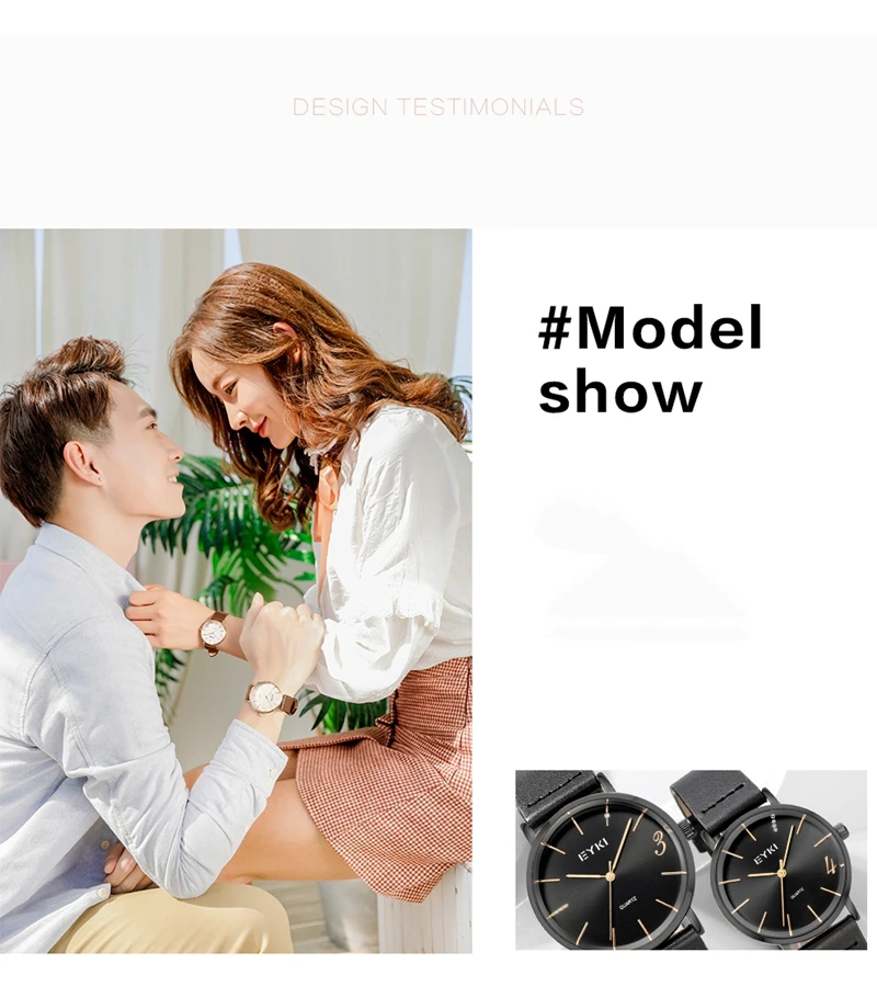 EYKI 1314 Casual Quartz Watch Men Women Fashion Wristwatch Lovers Watches Leather Watchband Clock Male relogio 5