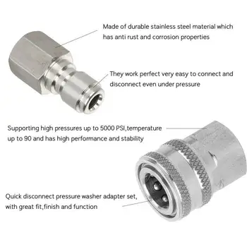 

Female Male Adapter Set Quick Connect Connector Nozzle Pressure Washer