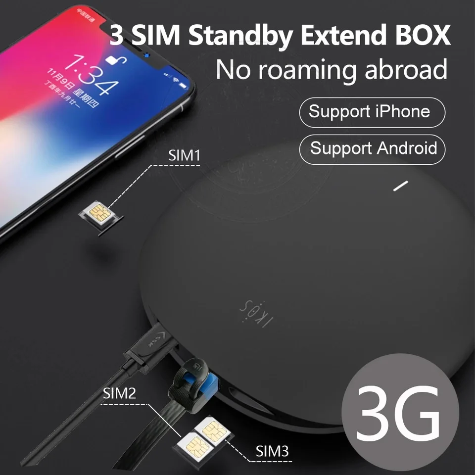 

3G version IKOS W3600 3 SIM Standby No roaming charge abroad SIM 3 SIM Activate Online WiFi Router for iPhone 6/7/8/X iOS 7-12