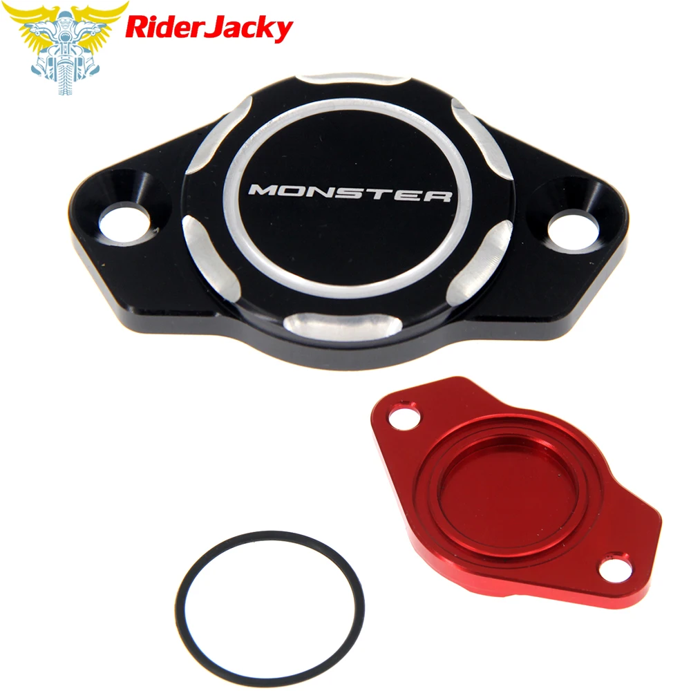 

RiderJacky Black Red CNC Motorcycle Engine Oil Filter Cover Cap For Ducati Monster S4R/S Testastretta 2007 2008, S2R Dark 05 06