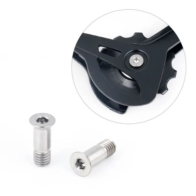 silver 2 шт. MTB задний переключатель M5x14.2 titanium винт с шестигранной головкой задняя круговая шкала напряжения направляющее колесо винт велосипедный, переключения titanium запчасти - Цвет: silver