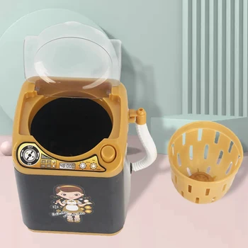 

Simulation Mini Washing Machine Doll House Washing Machine Toys Puff and Makeup Brush Dehydrated and Drain Cleaner Tools