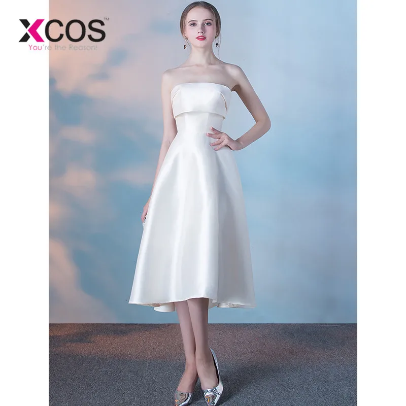 XCOS элегантное милое однотонное платье для выпускного вечера, вечерние коктейльные платья, недорогие платья