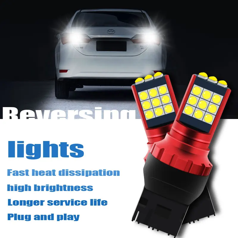 2X LED Car Reverse Lights Rear Light 12V T20 Type Tail Bulb Lamp Daytime Running Signal Glowing Working | Автомобили и мотоциклы