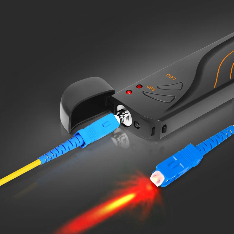 Мини перезаряжаемый светодиодный светильник ing FTTH тестер волоконно-оптического кабеля Ручка Тип Красный светильник ручка Визуальный дефектоскоп 15 км