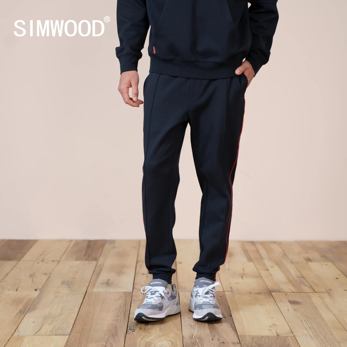 Джоггеры SIMWOOD мужские для бега трикотажные спортивные штаны зауженные полосатые