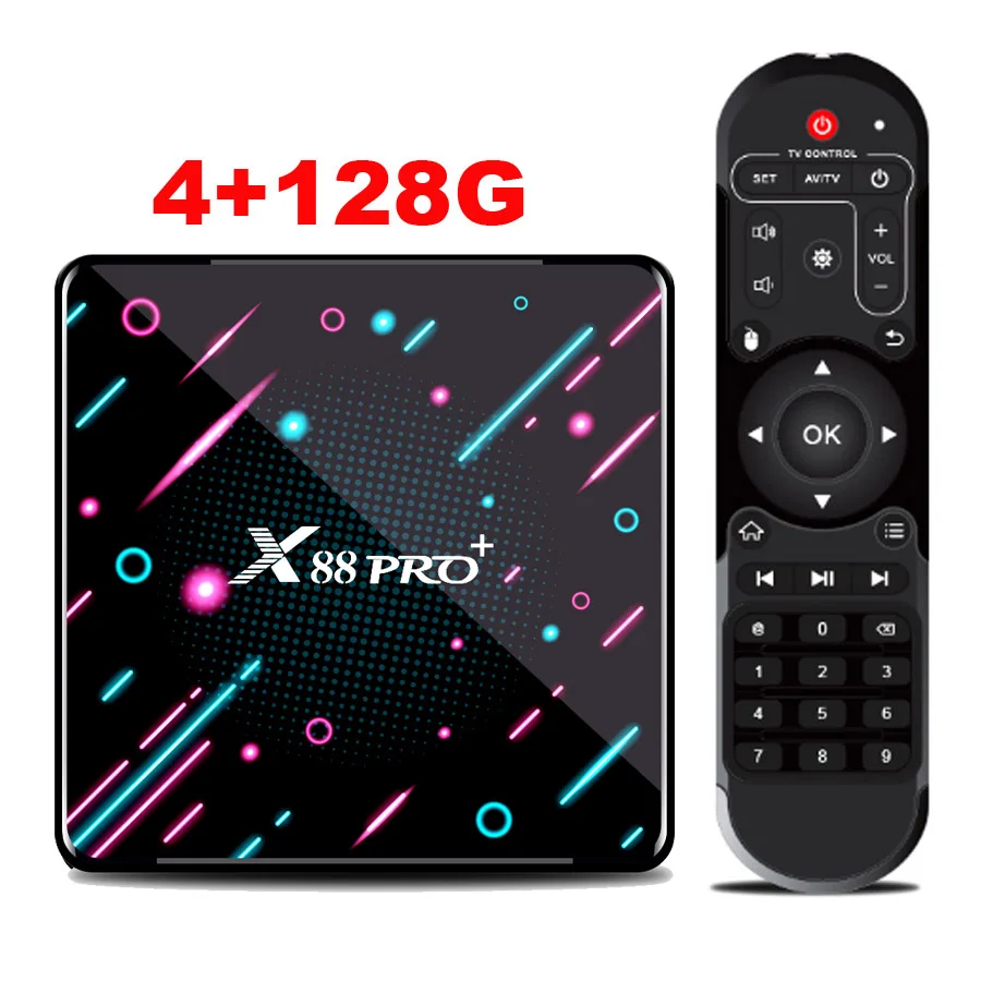 X88 PRO plus Android 9,0 Восьмиядерный ТВ приставка RK3368 4G 64G 128GB BT4.0 4K Google Play медиаплеер ТВ приставка X88 pro - Цвет: 4G128G