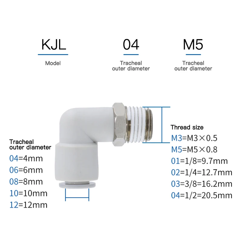 1 шт. пневматические детали SMC типа KJL4 / 04 KJL3 03 KJL6 06 KQ2L08 M3 M5 M6 01|Пневматические