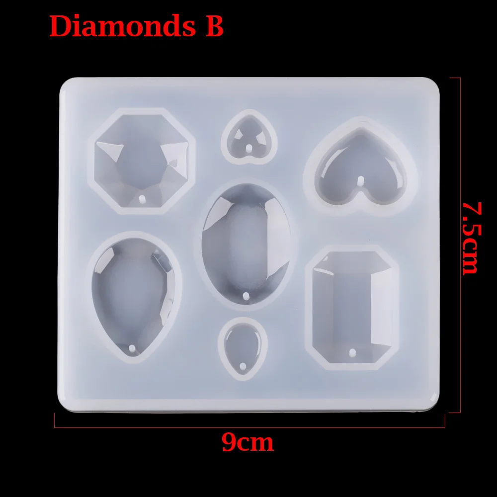 Mnixy 26 Pz Silicona Moldes de Resina, Mezclado Diamante Resina Epoxi Moldes  y Molde Silicona Resina Colgantes de Cristal para Colgantes de Joyería,  Fabricación de Llaveros (Estilo 3) : : Hogar y cocina