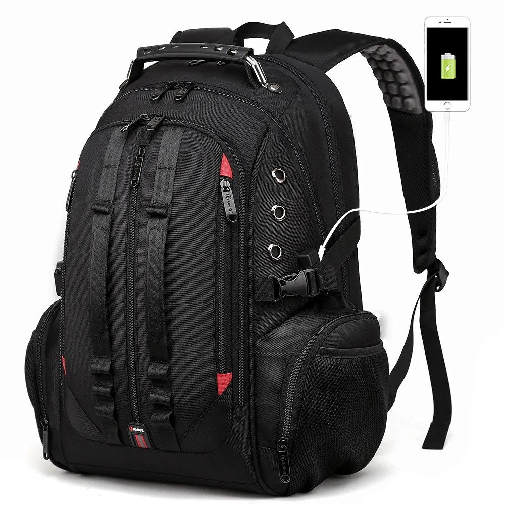 

2019 New Style Class Song Waterproof Travel Charging MEN'S Backpack Earplug Hole Middle School Students School Bag Large Capacit