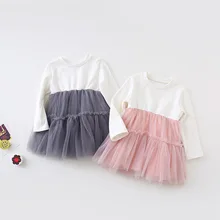 Коллекция года, Осеннее праздничное свадебное платье, vestidos, детская одежда платья для маленьких девочек Сетчатое платье принцессы для девочек топы с круглым вырезом, розничная