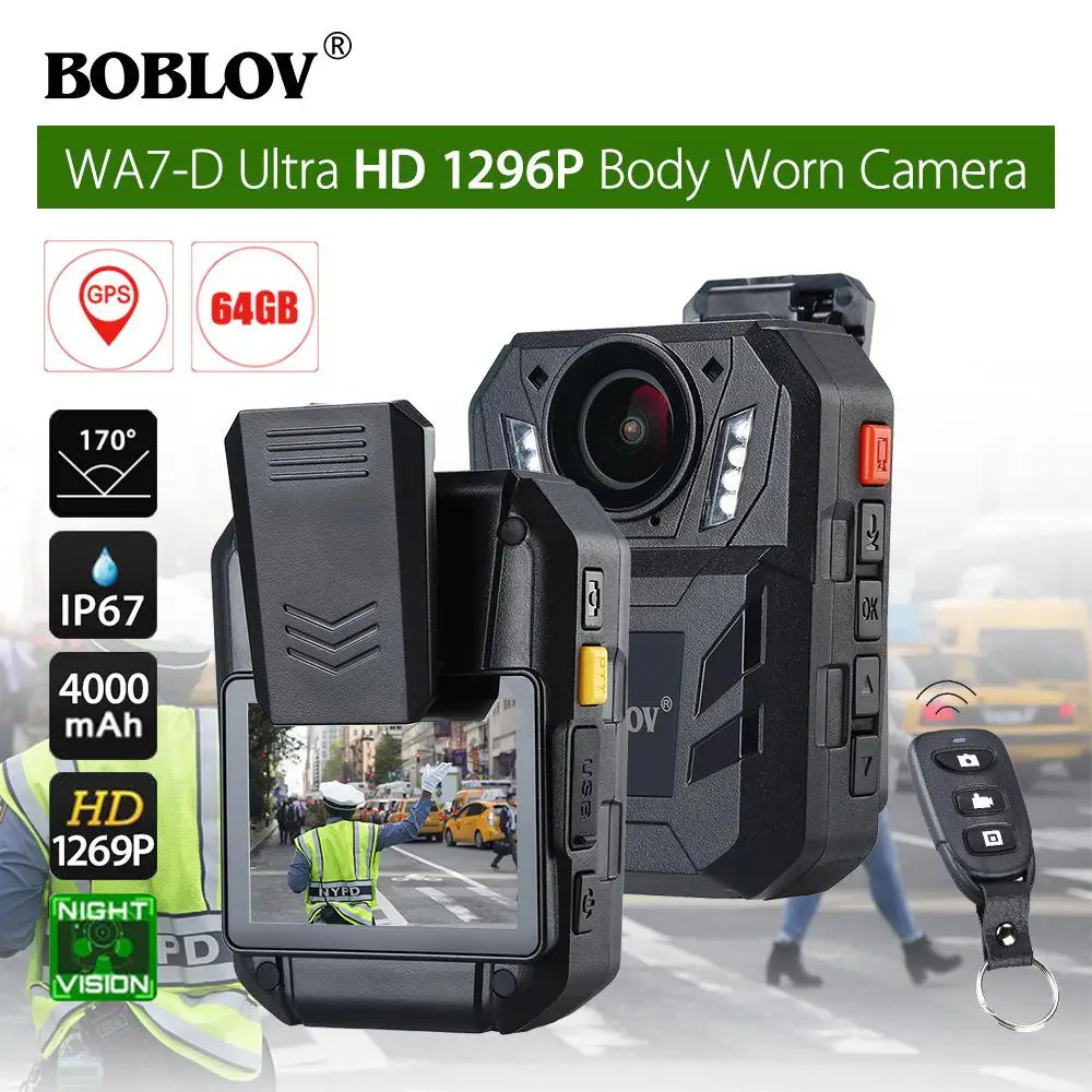 BEESCLOVER мини видеокамера BOBLOV WA7-D HD 1296P 2,0 "тело изношенная камера наблюдения рекордер с инфракрасным ночным видением r60