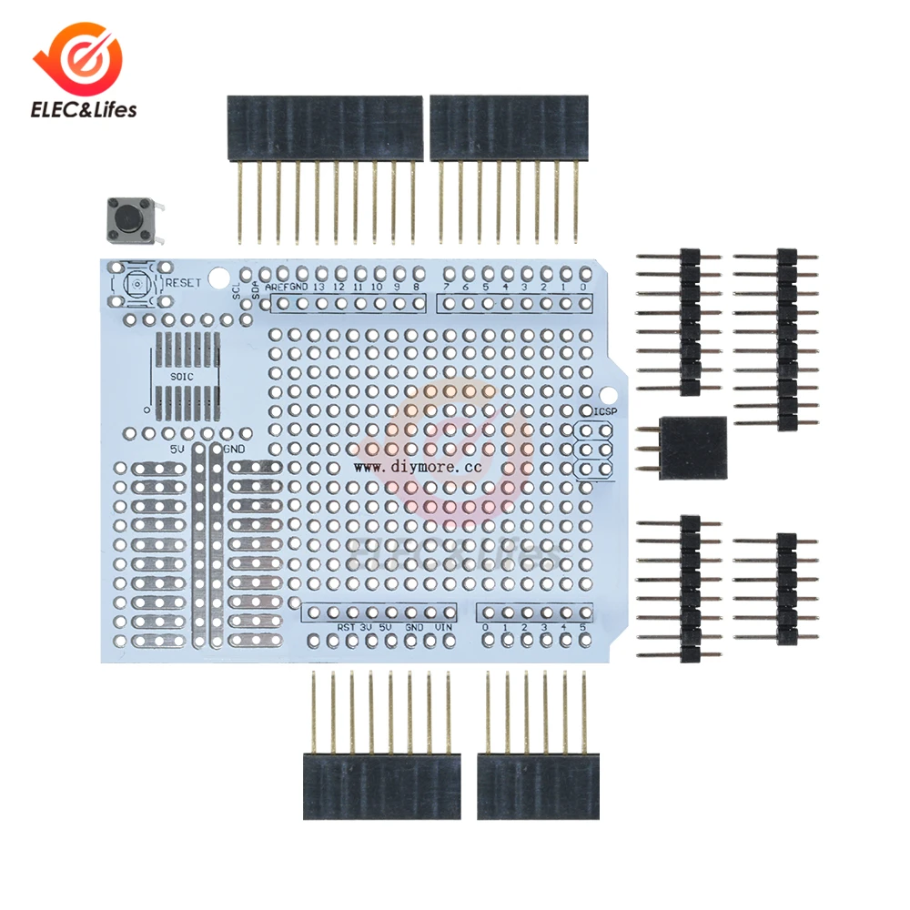 Для Arduino UNO R3 прототип Плата расширения PCB Proto модуль C защитной панелью DIY
