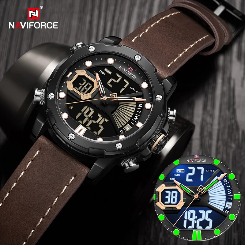 NAVIFORCE часы мужские 2020 Роскошные военные спортивные водонепроницаемые кварцевые