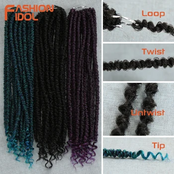 

FASHION IDOL Kinky Twist Hair Weave Bundles Crotchet Hair Extensions 16" Crochet Braids Ombre Synthetic Hair Dreadlocks Braids