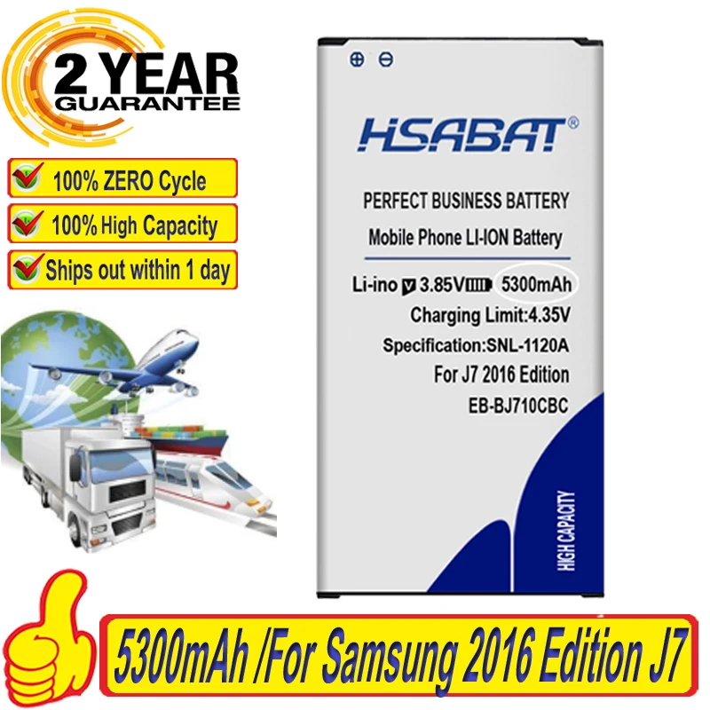 HSABAT Новый 5300mAh Мобильный телефон Аккумулятор для Samsung 2016 Edition J7 EB-BJ710CBC J7108 J7008 J7009 J700F