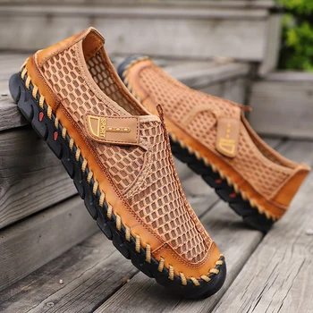 

Men Handmade Casual Shoes New Arrival Ventilation Fashion Sneakers Outdoors Tourism Ultralight Loafer Moccasins Sports Shoes