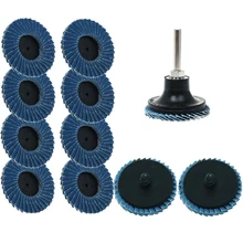 

10pc 2 inch 50mm Flat Flap Disc Roll Lock Grinding Sanding Wheels With Holder For Angle Grinder Abrasive Tools