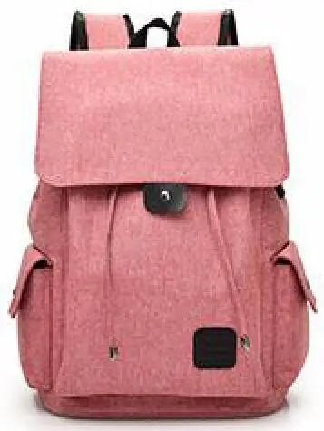 Pink UOSC Противоугонный рюкзак зарядка через usb сплошной цвет повседневная школьная сумка модный рюкзак женский водонепроницаемый дорожный рюкзак - Цвет: Pink