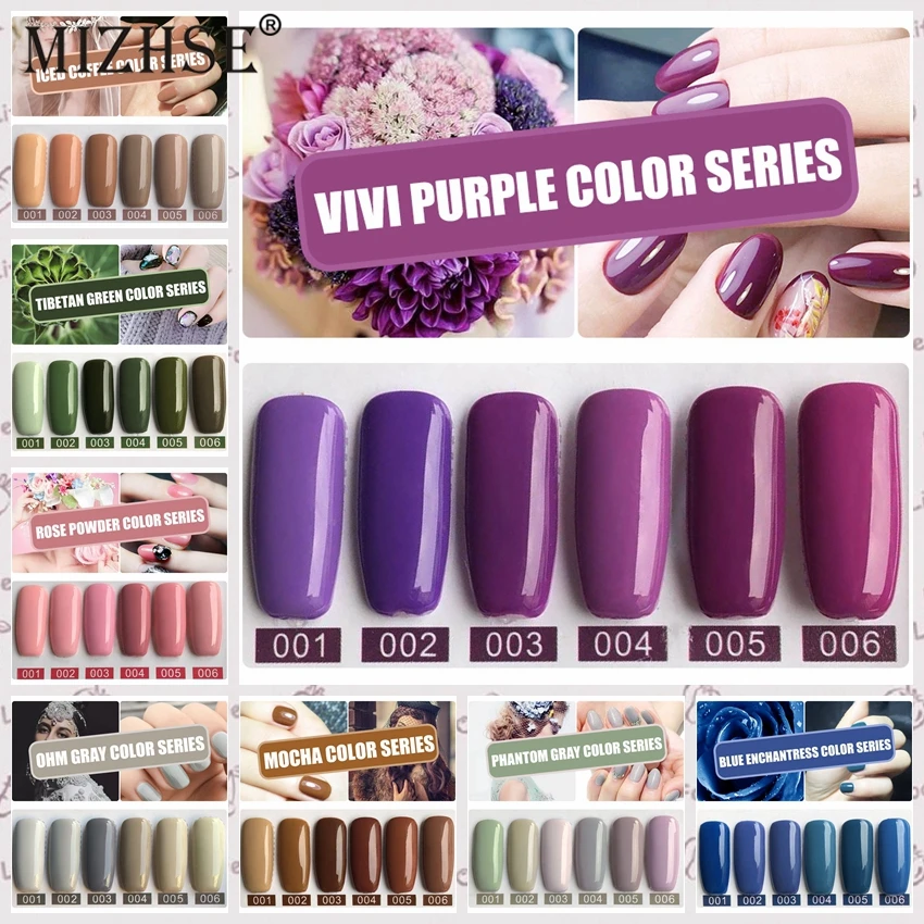 MIZHSE Гель лак 6 шт. набор для дизайна ногтей Esmaltes Para Pintar Unha личный лейбл УФ гель