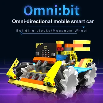 

High Tech Program Intelligent Robot Building Block Kit Mecanum Wheel Robot Car for Micro: bit without or No for Micro:bit Board)