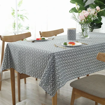 

1Pcs Multifunction Printed Gray Arrows Tablecloth Home/Hotel/Diner Table Cover Flax Covered Cloth Nappe