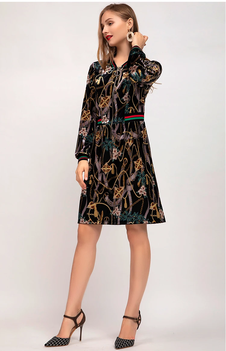 Осень Бархат, велюр платье женское плюс размер 5XL длинный рукав повседневные весенние вечерние платья для офиса платье vestidos mujer Jurken Sukienki