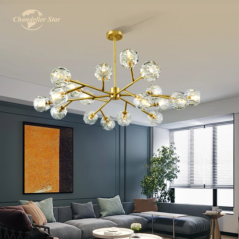 Postmodern LED Chandeliers Lighting Crystals Tree Branch Lustre Ball Indoor Lights for Kitchen Living Room Bedroom Dining | Лампы и