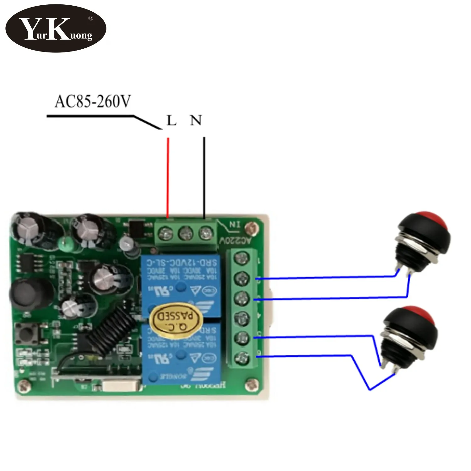 rf, controle remoto sem fio, relé de