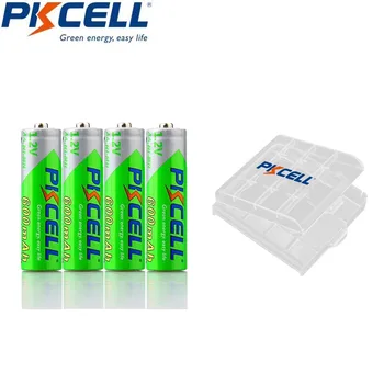 

4Pcs PKCELL AAA 1.2V Rechargeable Battery 600mah Low Self Discharge Batteries and 1Pc Box Case For aa or aaa