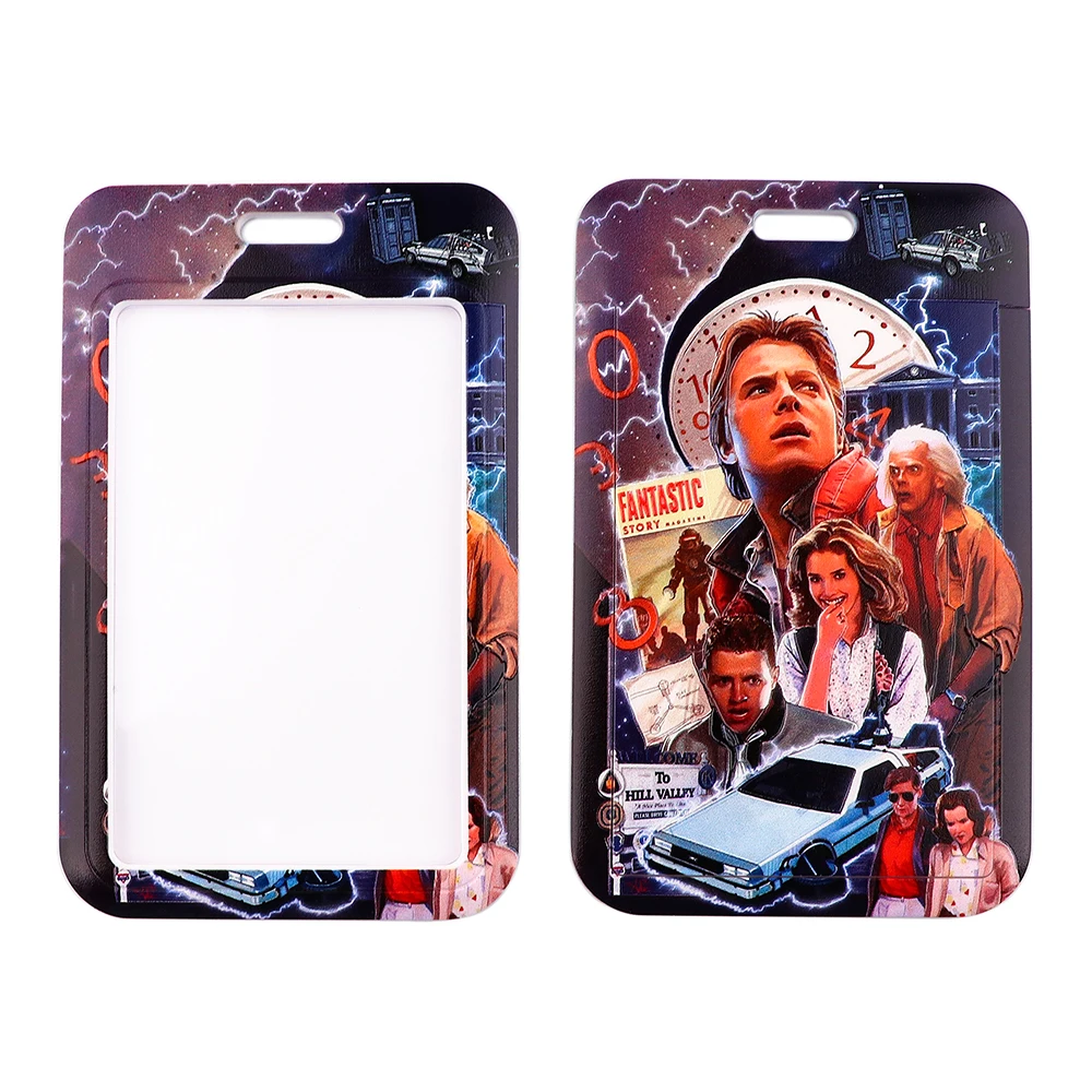 Retractable ID Lanyard Badge Holder Credit Card Cover Movie Back To The Future