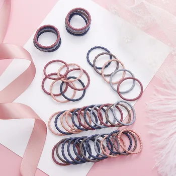 

50PCS/Set Girls Colorful Basic Elastic Hair Bands Children Cute Ponytail Holder Rubber Band Hair Ties Scrunchie Hair Accessories