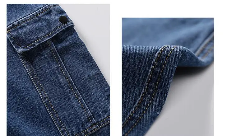 Men's Ankle-Length Jeans Tide Personality Loose Casual Nine Cargo Pants Boys Mens Baggy Straight Trousers Men Bottoms Jean