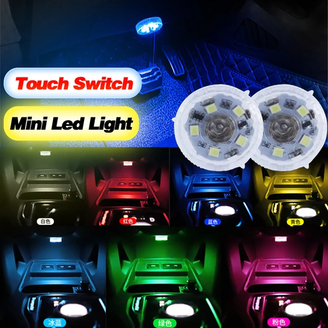 1PCS Auto Mini Led Touch Schalter Licht Auto Auto Drahtlose Umgebungs Lampe  Tragbare Nacht Lesen Licht Auto Dach Lampe Auto innen Licht