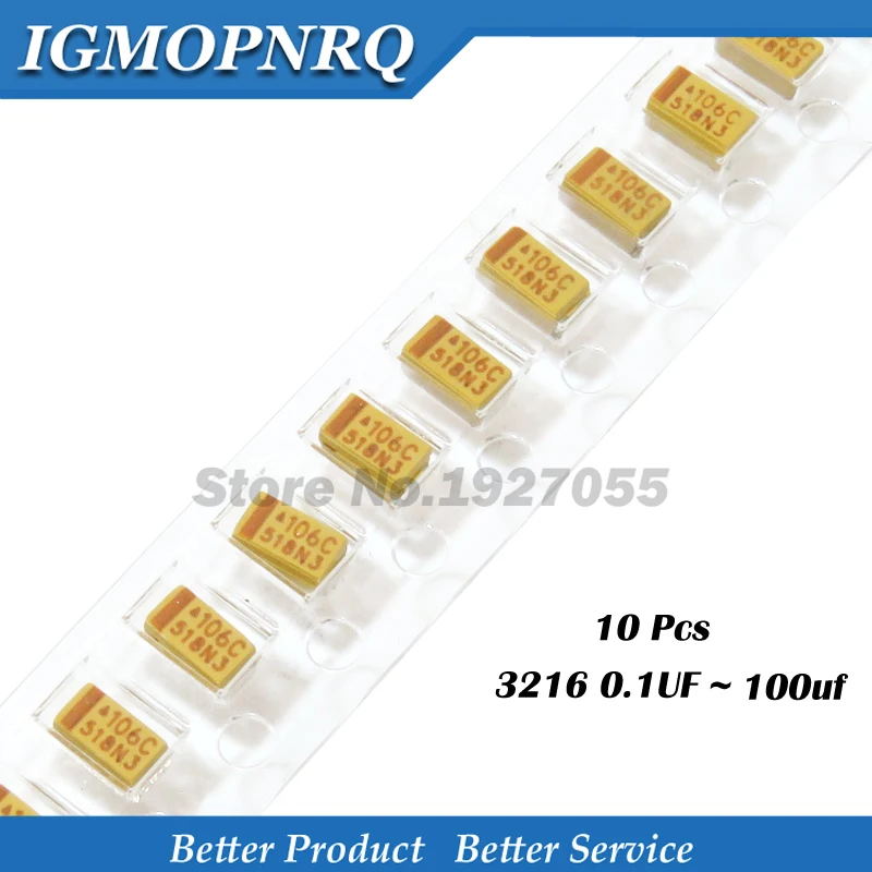 10pcs A B C D Type Tantalum Capacitor 100UF-47UF 6.3V-50V 3216 3528 6032 7343 tantalum capacitor