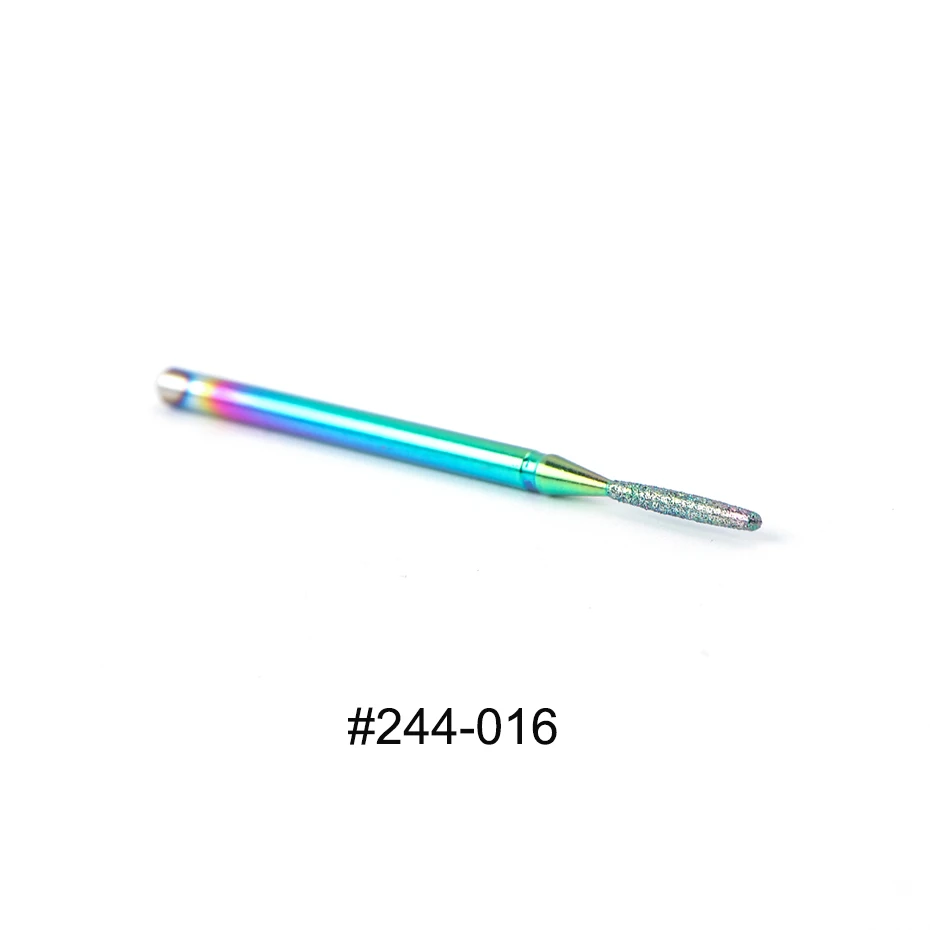 244-016 1 шт. радужные алмазные сверла для ногтей твердосплавные Электрические роторные фрезы для удаления гель-лака Маникюр Педикюр Инструмент BE1514-1 - Цвет: 244-016
