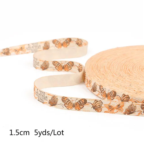 5 ярдов/партия лента ручной работы дизайн печатных хлопковые ленты для DIY Свадебные Рождественские украшения швейная ткань Упаковка для подарков - Цвет: Style 12