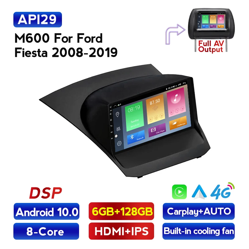 Navifly навигация IPS DSP 4G LTE Android автомобильный радиопроигрыватель для Ford Fiesta 2009-2017