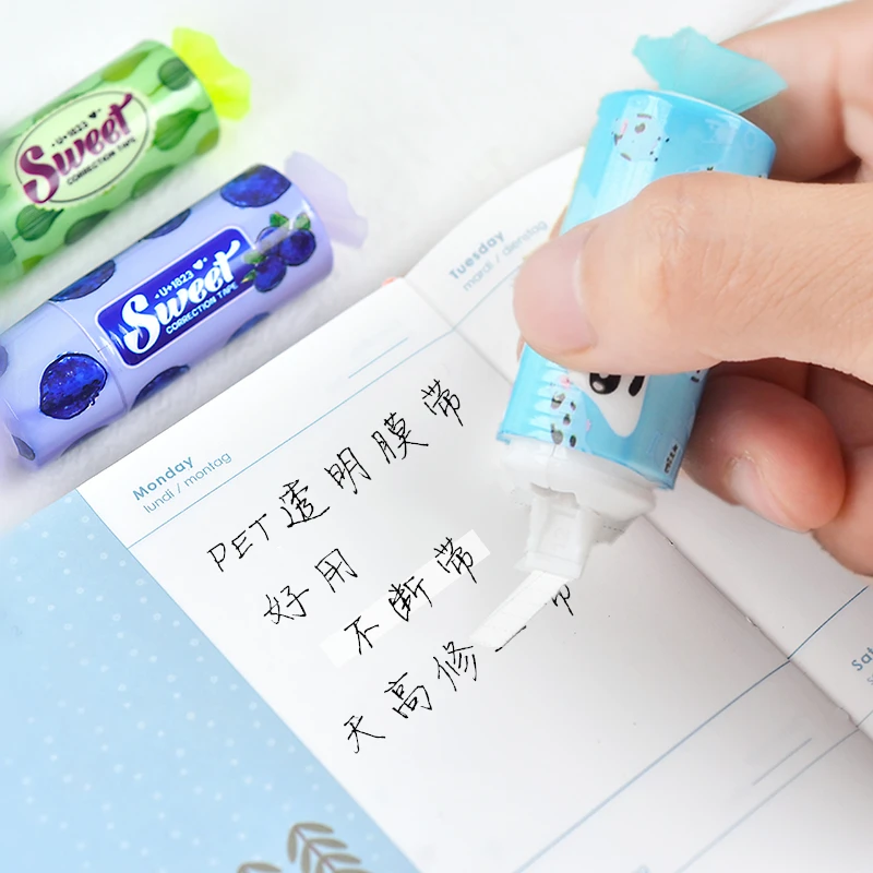 

Mini Candy Correction Tape Kawaii Sugar 5mm White Tapes for Gel Pens Correcting Stationery Office School Student Supplies H6905