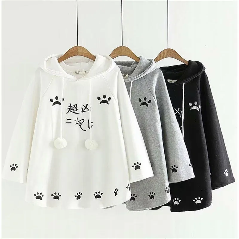 

2019 autumn and winter cute little fresh student jacket outer wear hedging casual warm embroidery plus velvet sweater women
