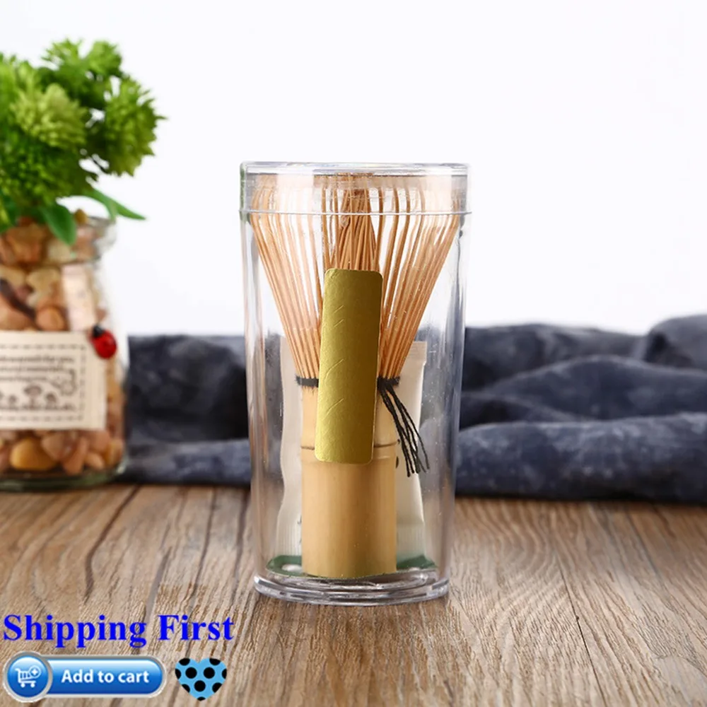 New Bamboo Powder Whisk Green Tea Handmaking Preparing Matcha Brush Portable Kitchen Tool Tea