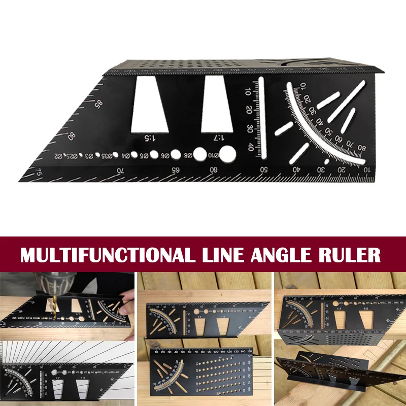 

Woodworking Square Size Measure Ruler 3D Mitre Angle Measure Tool for Measuring Timber Pipes MF999