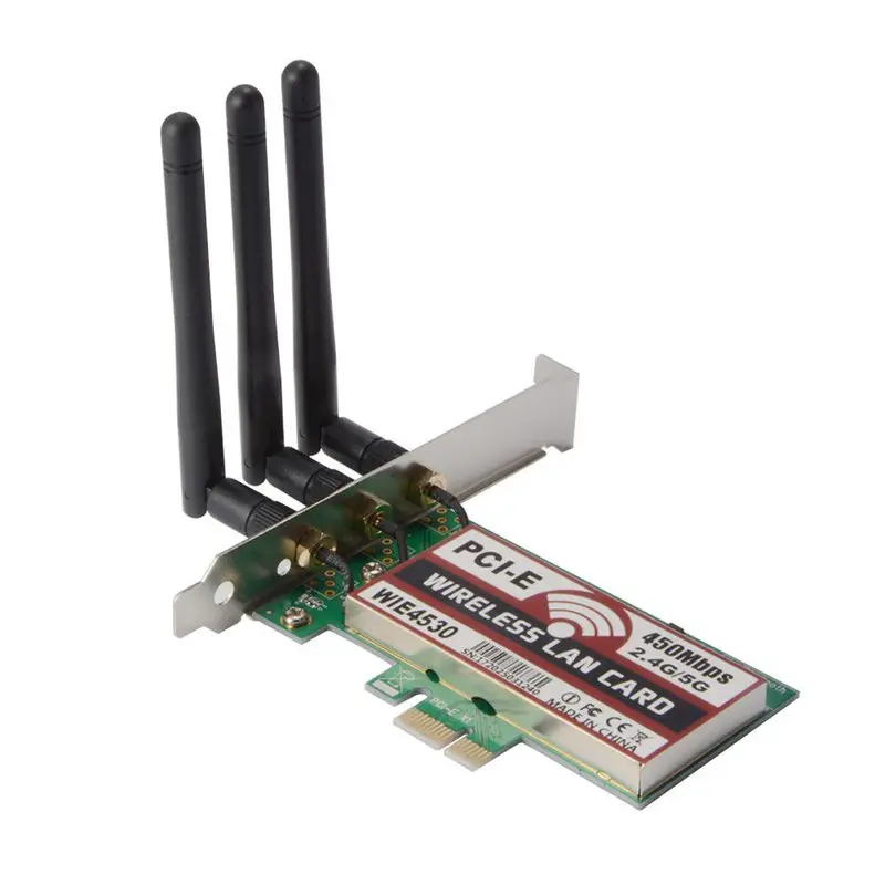 

2.4G/5Ghz Wireless 450Mbps PCI-E Card WiFi Network Antenna LAN Ethernet AC990