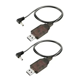 

uxcell Uxcell 1-2Pcs USB Charging Connector Cable 3.5mm DC Elbow for RC 3.6V/4.8V 250mA Ni-MH Ni-CD Battery Black