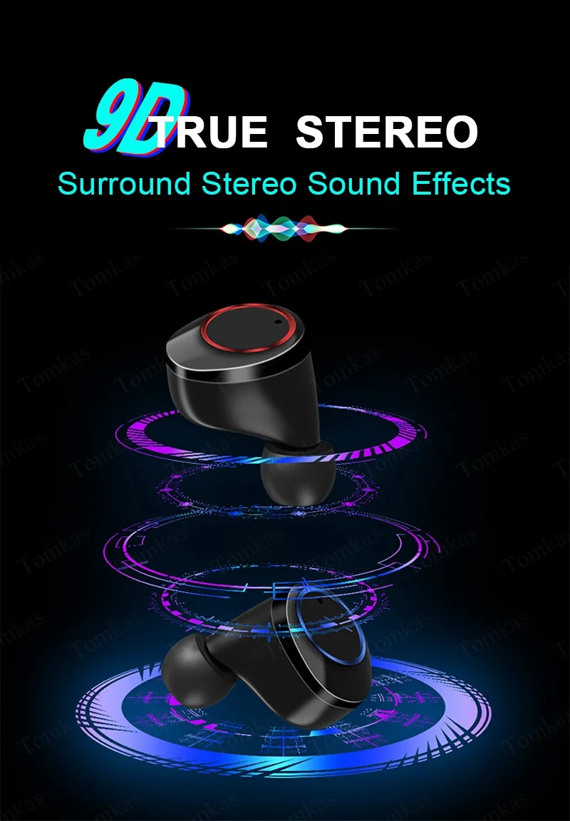 TOMKAS 4000mAh TWS Wireless Earphone Bluetooth 5.0 Earphone Power Display Touch Control Sport 9D Stereo Cordless Earbud Headset  (10)